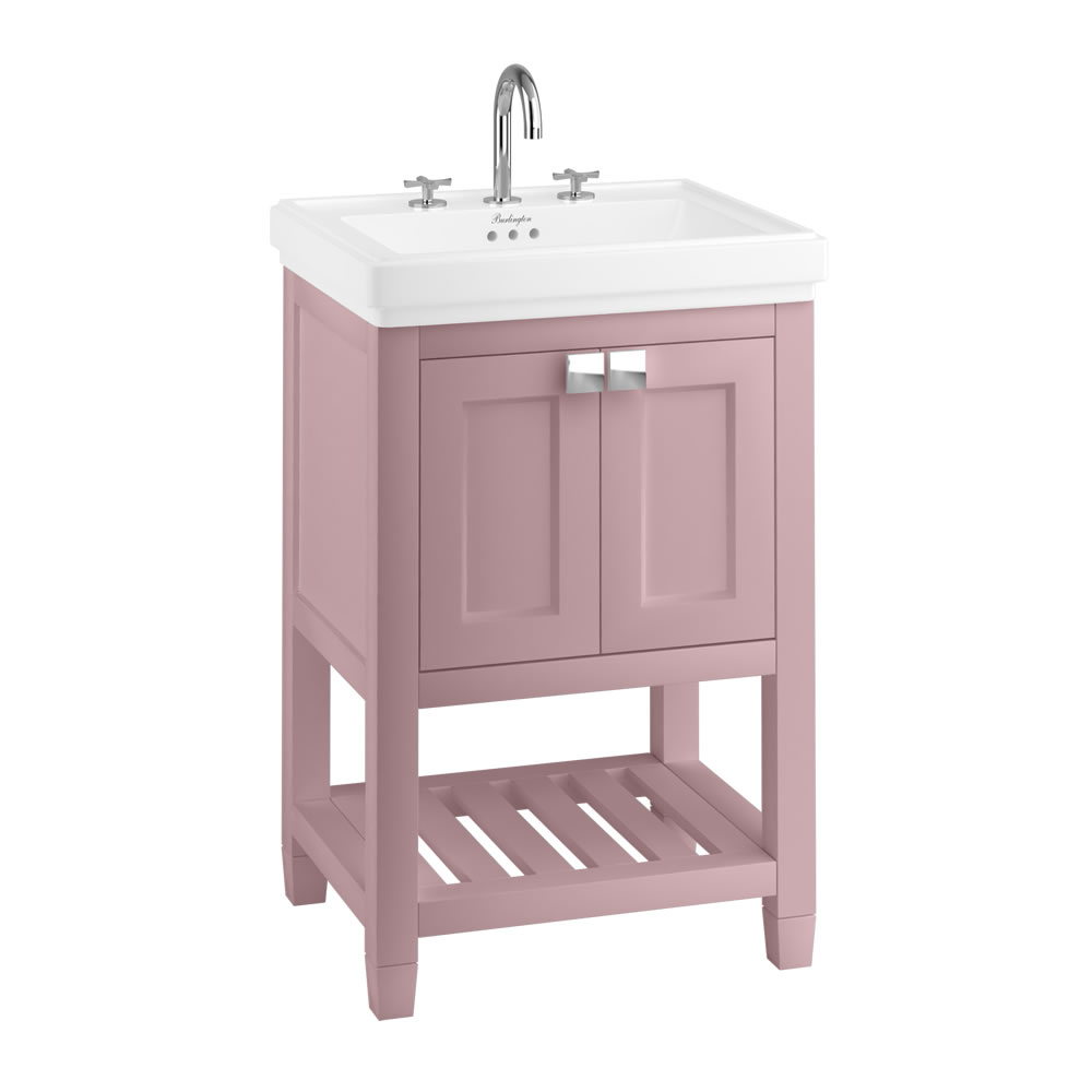 Riviera 580 Vanity (with doors), Chrome Handles, Matt Pink (Ca.14 dage lev.Tid)