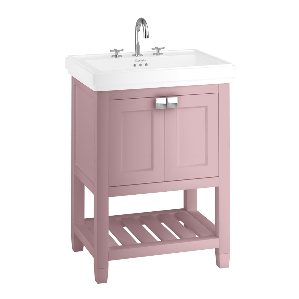 Riviera 650 Vanity (with doors), Chrome Handles, Matt Pink (Ca.14 dage lev.Tid)