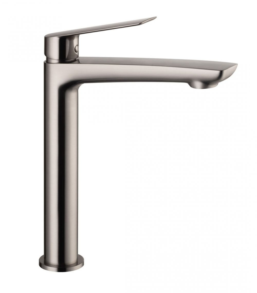 Sleek Bowle-armatur U. løft-op,  Inkl. tvangsåben bundventil. Armatur og bundventil Børstet Krom