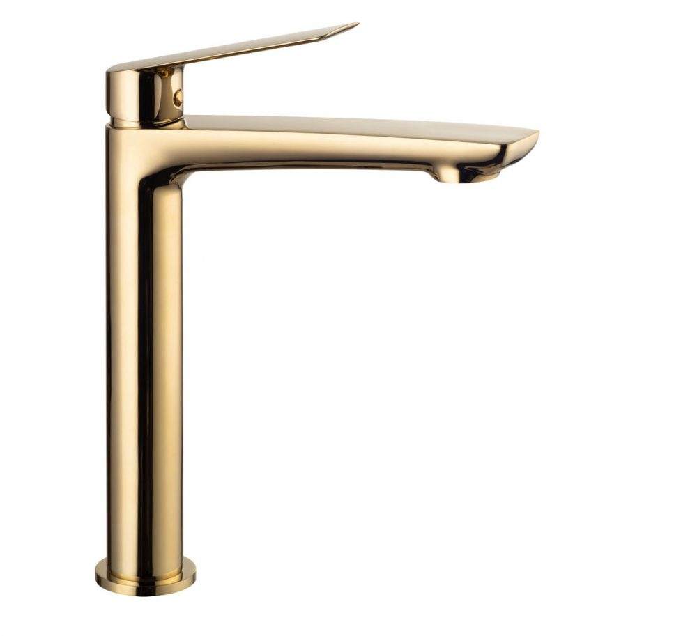 Sleek Bowle-armatur U. løft-op,  Inkl. tvangsåben bundventil. Armatur og bundventil Blank Messing