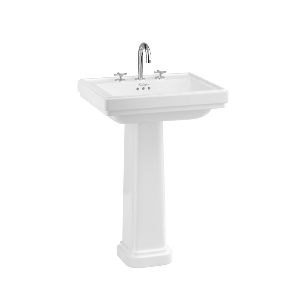 Riviera 58cm Square shaped Basin 3TH White (Ca.14 dage lev.Tid)