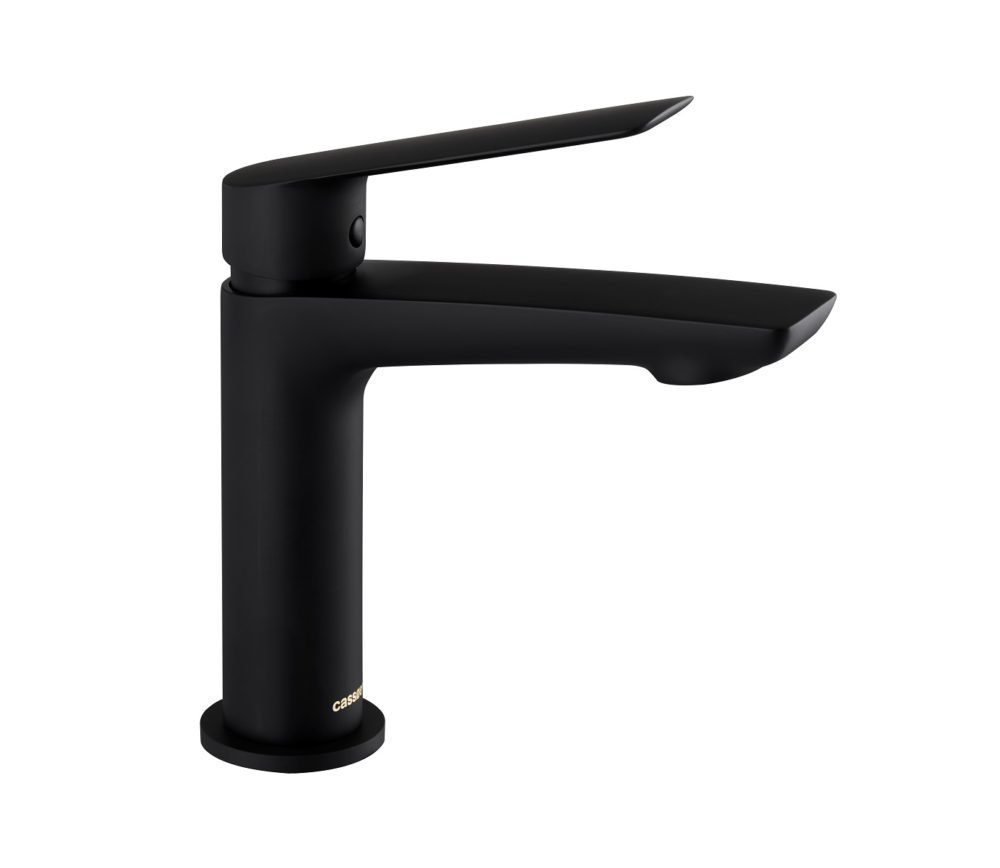 Sleek håndvask-armatur U. løft-op,  Inkl. Klik bundventil. Armatur og bundventil Mat Sort