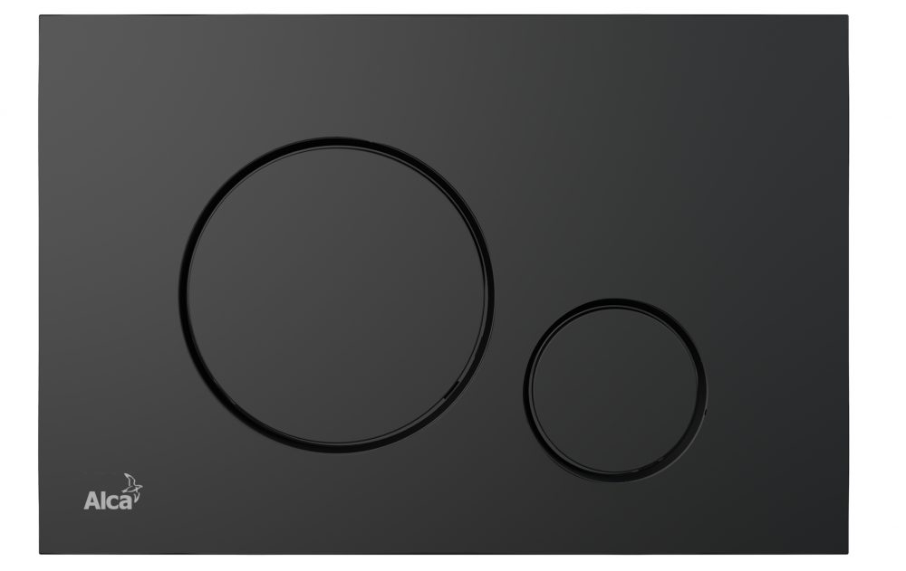 Trykknap, dobbelt skyl, Mat Sort