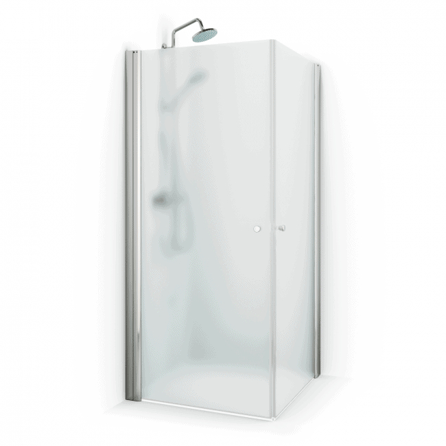 Spirit Hjørneløsning med 2 døre, 80x80, 197 cm  isglas, blank profil