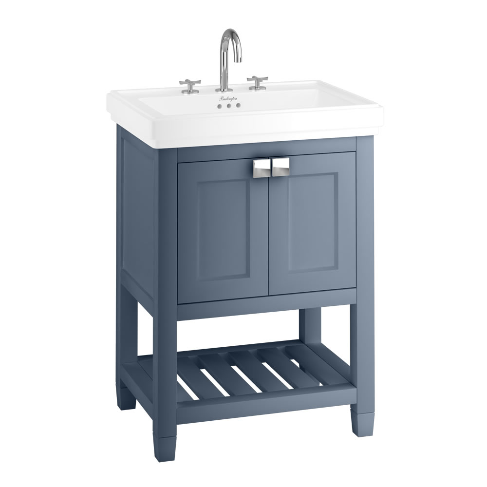 Riviera 650 Vanity (with doors), Chrome Handles, Matt Blue (Ca.14 dage lev.Tid)