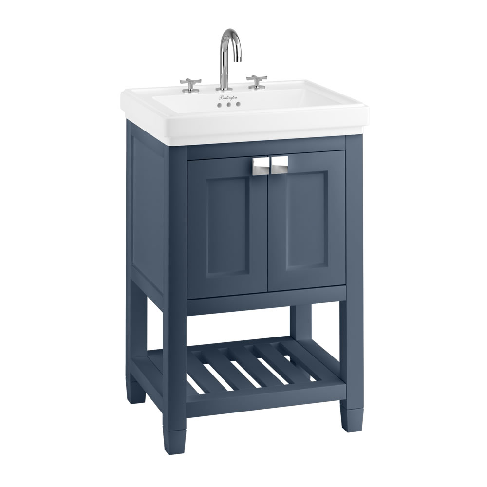 Riviera 580 Vanity (with doors), Chrome Handles, Matt Blue (Ca.14 dage lev.Tid)