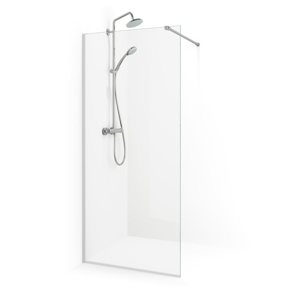 Spirit Fast - Klar glas / blank profil - 67 cm (inkl. 100cm støttestang)