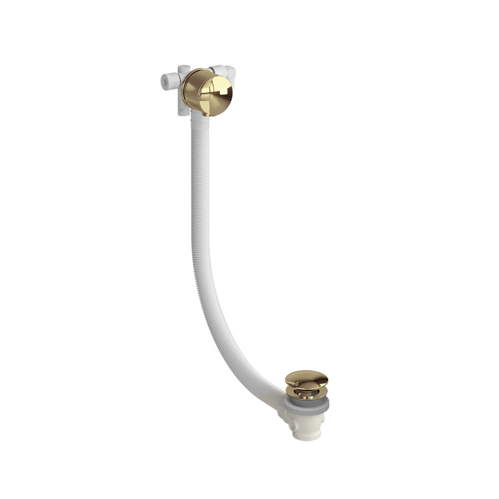 Riviera Overflow Bath Filler Extended with click-clack Waste Gold (Ca.14 dage lev.Tid)