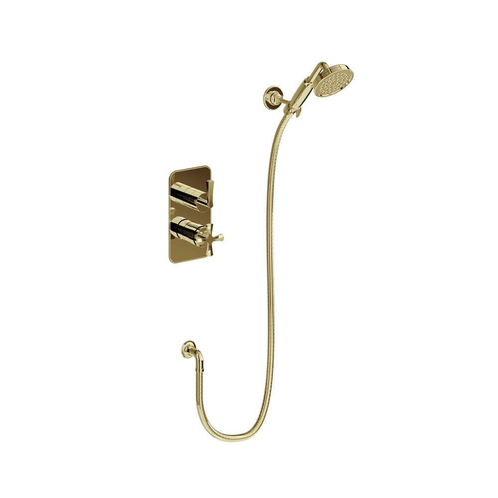 Riviera handset & hose & elbow Gold (Ca.14 dage lev.Tid)