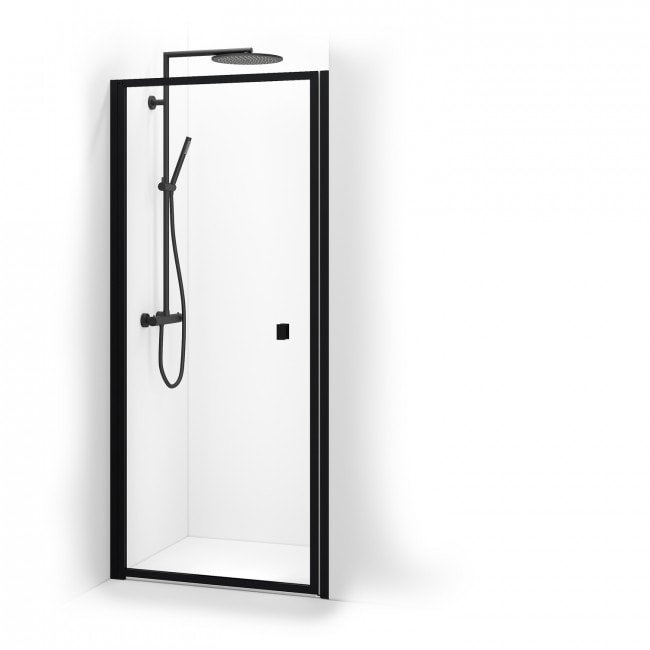 Spirit dør til niche 89-92,5 cm , 197 cm klart glas, Mat sort profil