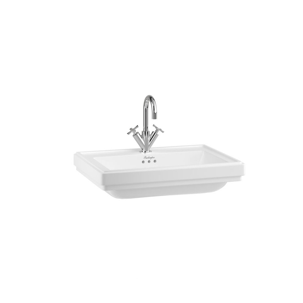 Riviera 65cm Square shaped Basin 1TH White (Ca.14 dage lev.Tid)