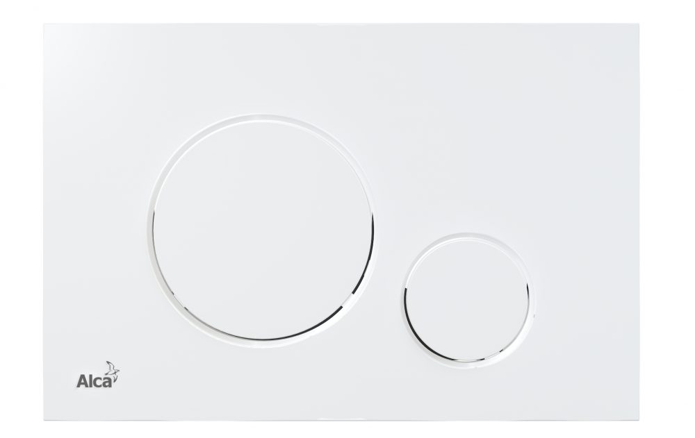 Trykknap, dobbelt skyl, Hvid