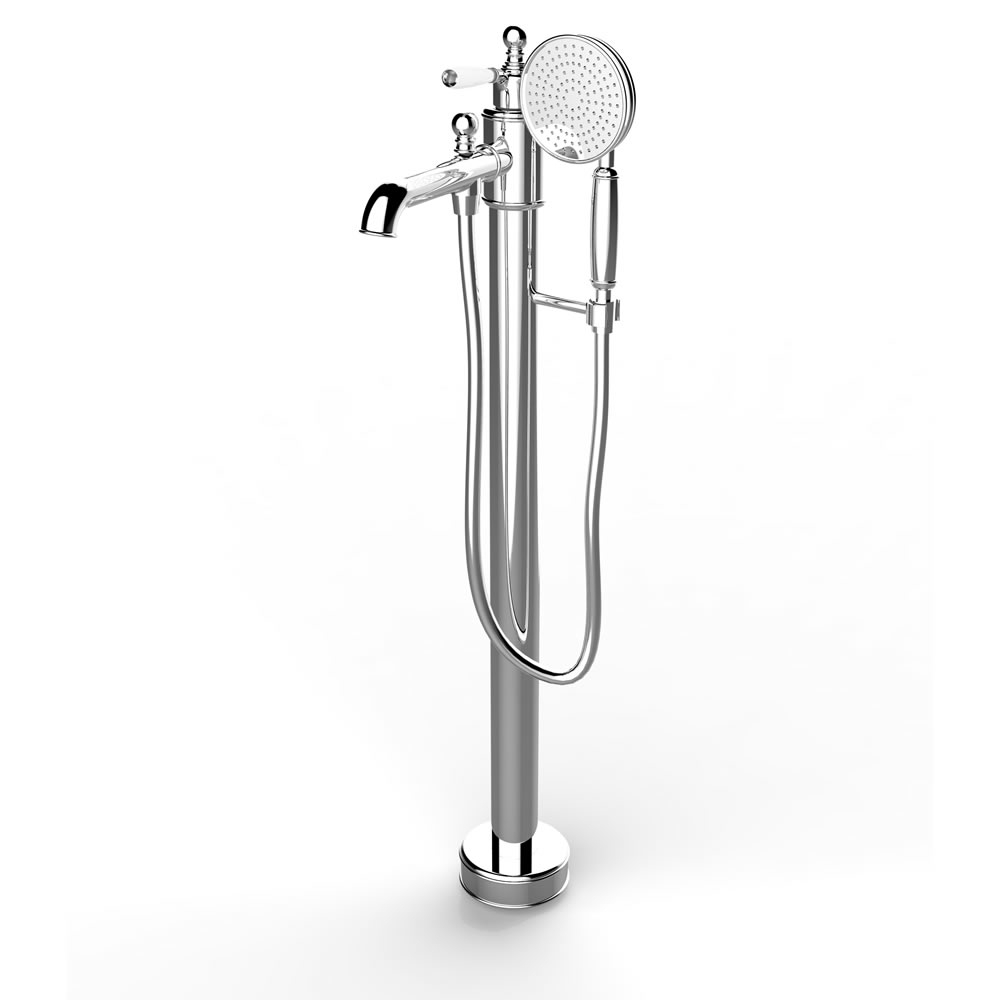 Arcade single lever bath filler - floor mounted inc floor mounting kit Chrome (Ca.14 dage lev.Tid)