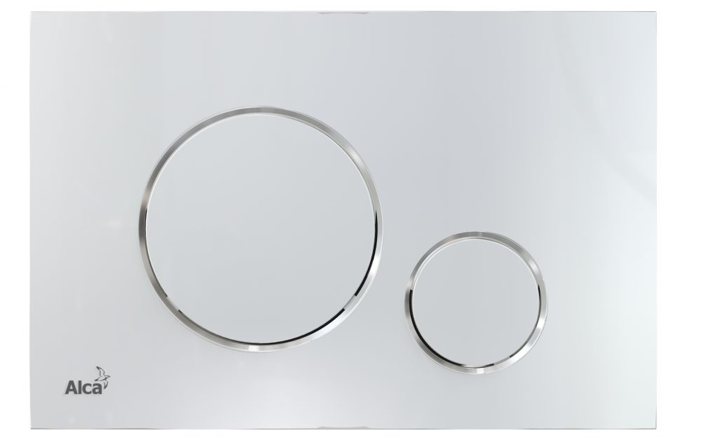 Trykknap, dobbelt skyl, Krom