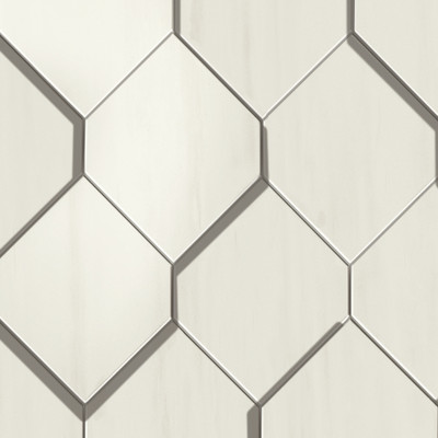 Lexus Stone Bianco Dolomite Mosaico Esagono 3D