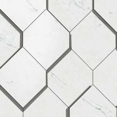 Lexus Stone Carrara Pure Mosaico Esagono 3D